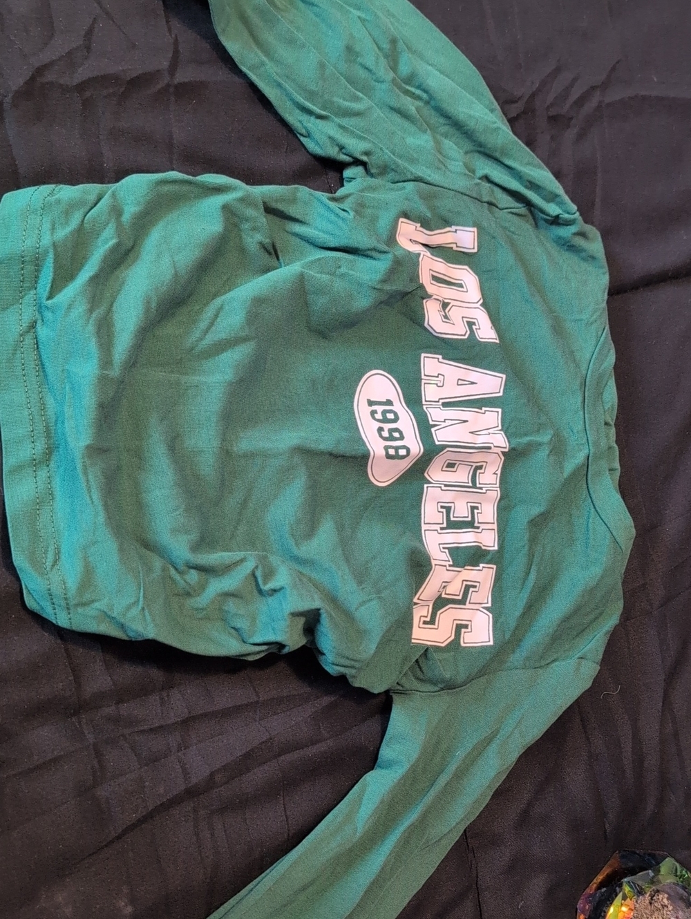 Missguided Green Los Angeles 1998 Graphic Long-Sleeve Top